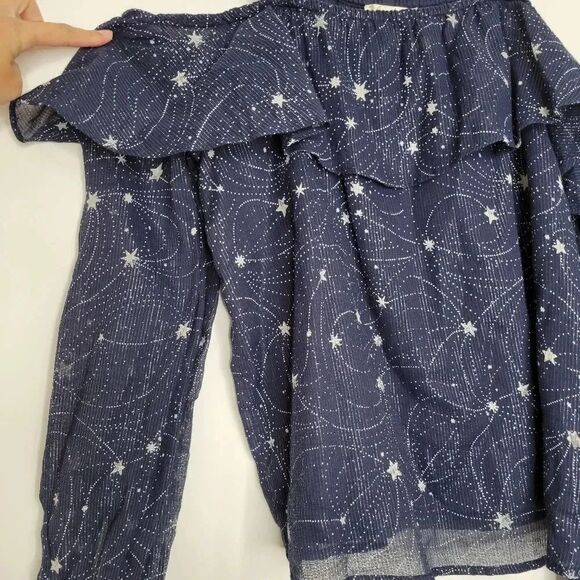 Anthro Floreat Starlit Off Shoulder Star Top - Picture 7 of 13